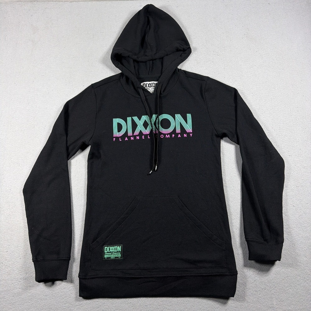 Dixxon Flannel Company Hoodie Mens Small Black Thermal Graphic Pullover Logo